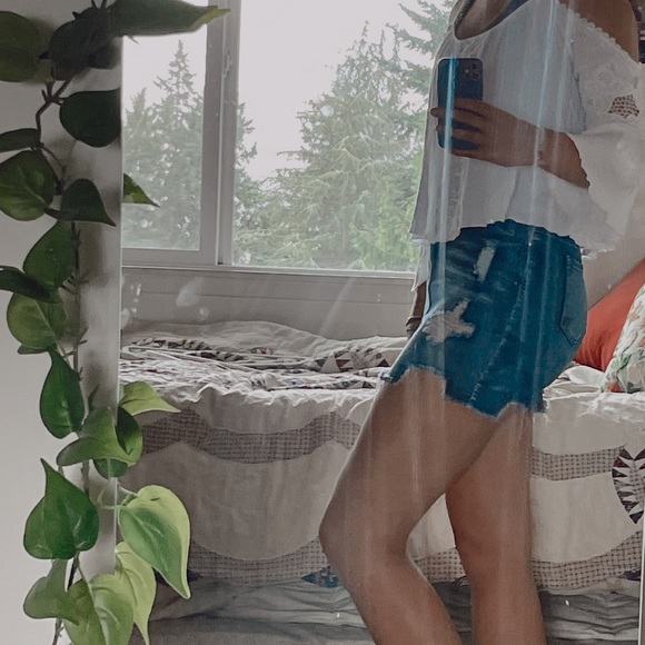 Ripped Mini Jean Skirt - Picture 4 of 5